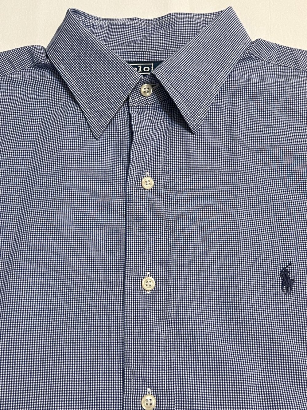 Polo Ralph Lauren Andrew Shirt Mens 15 1/2 Blue Check Button Up Cotton Dress